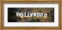 USA, California, Los Angeles, Aerial view of Hollywood Sign at Hollywood Hills Fine Art Print