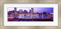 Inner Harbor, Baltimore, Maryland at Night Fine Art Print