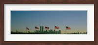 American flags in a row, New York City, New York State, USA Fine Art Print