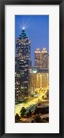 Skyscrapers lit up at night, Atlanta, Georgia, USA Fine Art Print