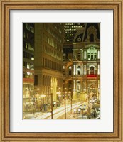 Building lit up at night, City Hall, Philadelphia, Pennsylvania, USA Fine Art Print