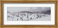 Group of people ice skating in a park, Bicentennial Park, Chicago, Cook County, Illinois, USA Fine Art Print