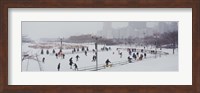 Group of people ice skating in a park, Bicentennial Park, Chicago, Cook County, Illinois, USA Fine Art Print