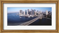 Aerial View Of Brooklyn Bridge, Lower Manhattan, NYC, New York City, New York State, USA Fine Art Print