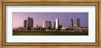 Marina Park And Skyline At Dusk, San Diego, California, USA Fine Art Print
