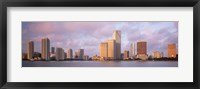 Waterfront And Skyline At Dusk, Miami, Florida, USA Fine Art Print