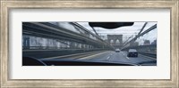 Cars moving on the bridge, Brooklyn Bridge, New York City, New York State, USA Fine Art Print