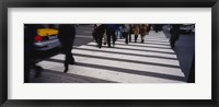 Group of people crossing at a zebra crossing, New York City, New York State, USA Fine Art Print