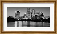 USA, Texas, Austin, Panoramic view of a city skyline (Black And White) Fine Art Print