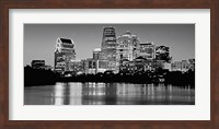 USA, Texas, Austin, Panoramic view of a city skyline (Black And White) Fine Art Print