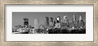 Philadelphia, Pennsylvania Skyline at Night (black and white) Fine Art Print