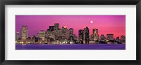 USA, Massachusetts, Boston, View of an urban skyline by the shore at night Fine Art Print