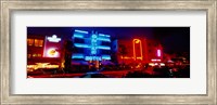Low Angle View Of A Hotel Lit Up At Night, Miami, Florida, USA Fine Art Print