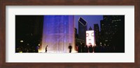 Spectators Watching The Visual Screen, The Crown Fountain, Millennium Park, Chicago, Illinois, USA Fine Art Print