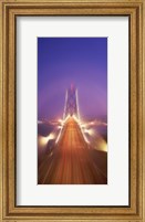 High angle view of suspension bridge, Oakland Bay Bridge, San Francisco, California, USA Fine Art Print