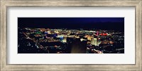 High angle view of a city lit up at night, The Strip, Las Vegas, Nevada, USA Fine Art Print