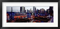 Amusement Park Lit Up At Dusk, Navy Pier, Chicago, Illinois, USA Fine Art Print