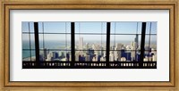 High angle view of a city as seen through a window, Chicago, Illinois, USA Fine Art Print