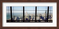 High angle view of a city as seen through a window, Chicago, Illinois, USA Fine Art Print