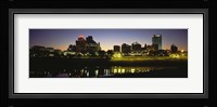 Buildings At The Waterfront Lit Up At Dawn, Memphis, Tennessee, USA Fine Art Print