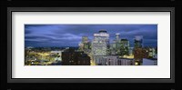 Buildings Lit Up At Dusk, Minneapolis, Minnesota Fine Art Print