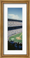 High angle view of spectators watching a baseball match in a stadium, Yankee Stadium, New York City, New York State, USA Fine Art Print