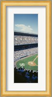 High angle view of spectators watching a baseball match in a stadium, Yankee Stadium, New York City, New York State, USA Fine Art Print