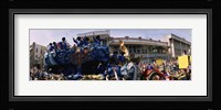 Crowd of people cheering a Mardi Gras Parade, New Orleans, Louisiana, USA Fine Art Print