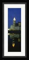 Buildings in a city lit up at night, Scioto River, Columbus, Ohio, USA Fine Art Print