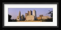 Low angle view of buildings in a city, Scioto River, Columbus, Ohio, USA Fine Art Print