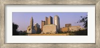 Low angle view of buildings in a city, Scioto River, Columbus, Ohio, USA Fine Art Print