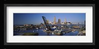 High angle view of boats in a river, Cleveland, Ohio, USA Fine Art Print