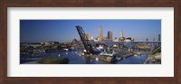 High angle view of boats in a river, Cleveland, Ohio, USA Fine Art Print