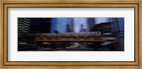 Electric train crossing a bridge, Chicago, Illinois, USA Fine Art Print
