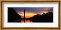 Silhouette of an obelisk at dusk, Washington Monument, Washington DC, USA Fine Art Print
