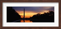 Silhouette of an obelisk at dusk, Washington Monument, Washington DC, USA Fine Art Print