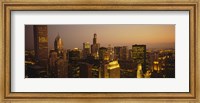 Skyscrapers in Chicago at dusk, Illinois Fine Art Print
