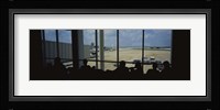 Silhouette of a group of people at an airport lounge, Orlando International Airport, Orlando, Florida, USA Fine Art Print
