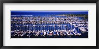 High angle view of boats in a row, Ala Wai, Honolulu, Hawaii Fine Art Print