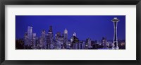 Seattle Skyline at Night Fine Art Print