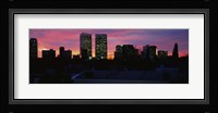 Silhouette of buildings in a city, Century City, Los Angeles, California Fine Art Print