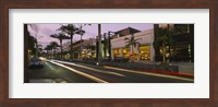 Stores on the roadside, Rodeo Drive, Beverly Hills, California, USA Fine Art Print