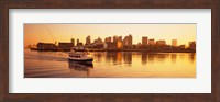 Ferry moving in the sea, Boston Harbor, Boston, Massachusetts, USA Fine Art Print