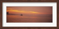 Ferry moving in the sea at sunrise, Boston, Massachusetts, USA Fine Art Print