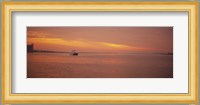 Ferry moving in the sea at sunrise, Boston, Massachusetts, USA Fine Art Print