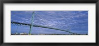 Low angle view of a suspension bridge over the river, Ambassador Bridge, Detroit River, Detroit, Michigan, USA Fine Art Print