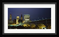 Detroit Avenue Bridge and City Lights Fine Art Print