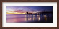 Reflection of a pier in water, Manhattan Beach Pier, Manhattan Beach, San Francisco, California, USA Fine Art Print