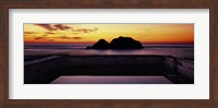 Silhouette of islands in the ocean, Sutro Baths, San Francisco, California, USA Fine Art Print