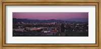 High angle view of an observatory in a city, Griffith Park Observatory, City of Los Angeles, California, USA Fine Art Print